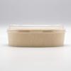 KAYU PACKAGE Oval DAEN Wooden Medium Size 1 Pack of 25 Sold Disposable Container, (120x170x45mm), (Lid Separately),