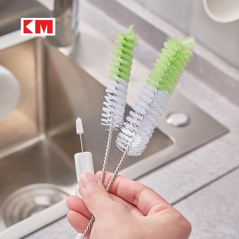 Color Spout Dual Brush Set For Bottles Cups And Kitchen Cleaning With Plastic Bristles