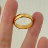 Gold-Plated Titanium Steel Ring with Micro-Inlaid Diamonds for Women