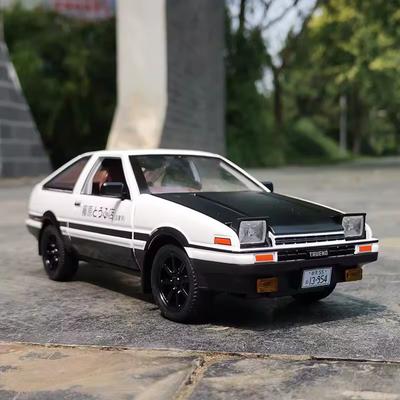 1:20 Toyota Ae86 Modèles Voitures Jouets en Alliage Roue Direction Véhicules Avec Lumière Musique Pull Back Voiture Miniature Pour Enfant Adulte Cadeaux