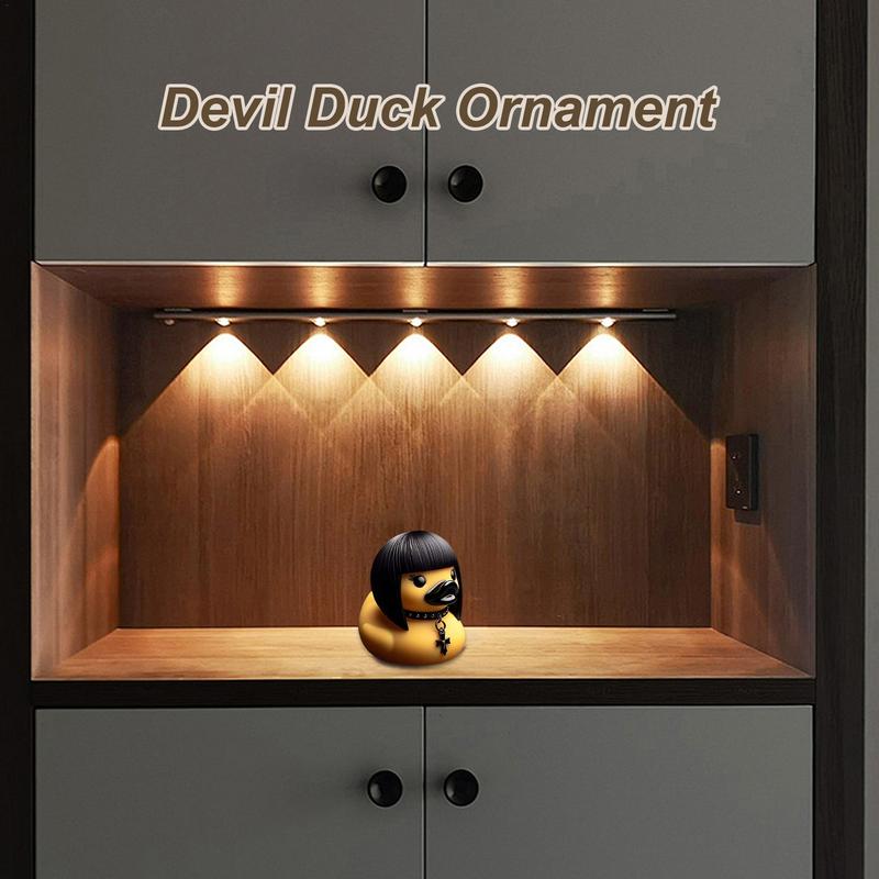 Deathrocker Devil Duck Ornament Bookshelf Desktop Decor Car Dashboard Satan Devil Duck Statue Novelty Auto Accessories