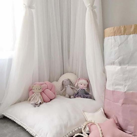 Tenda da Culla in Pizzo per Bambini Tenda a Cupola Rotonda Tenda Sospesa Zanzariera Decorazione Stanza Bambini