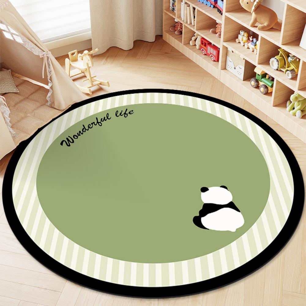 1Pc Living Room Carpet Cartoon Rabbits Printed  Large Area Round Children Bedroom Rug Home Decoration Cute Cloakroom Mat