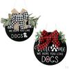 Farmhouse Round Welcome Door Sign Porch Window and Wall Ing Bow Greenery Wreath Party Seasonal Decor