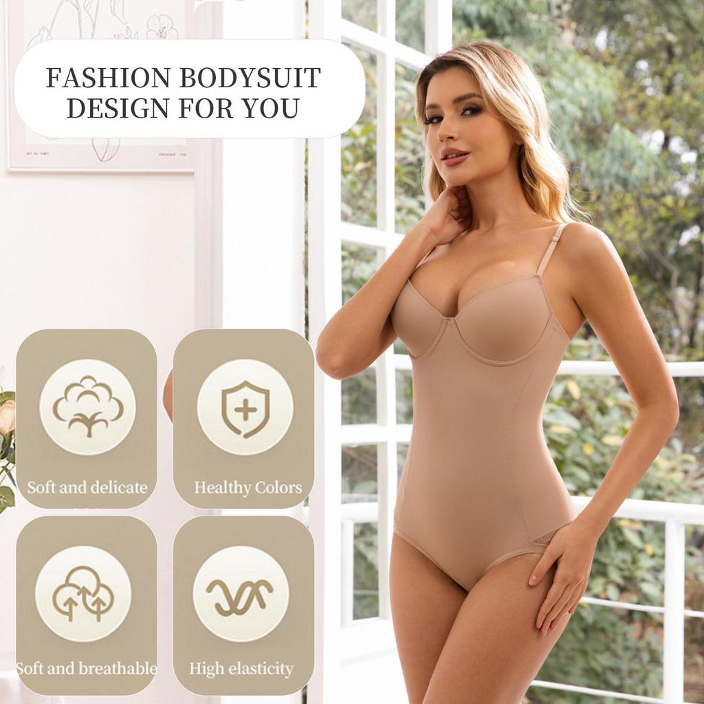 Damski body z ramiączkami spaghetti, modelujące sylwetkę, z wbudowanym biustonoszem, kontrolujące brzuch, wyszczuplające talię, unoszące pośladki, wyszczuplające body