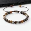 Vintage Beaded Bracelets for Men,Brown Natural Stone Adjustable Beaded Bracelet,Casual Jewelry Gift for Him