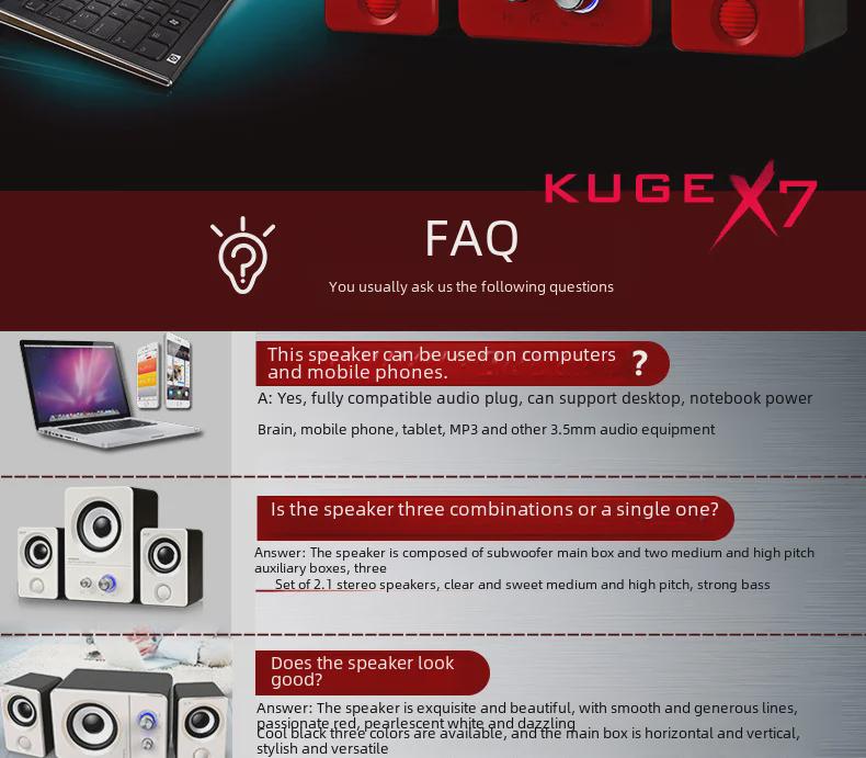 X7 Mini Multimedia Subwoofer: Compact Speaker for Desktop, Laptop, Mobile, and Home Use