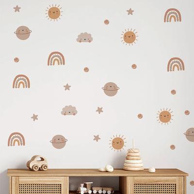 Rainbow Sun Cloud Castle Nursery Room Wall Stickers Kids Boys Girls Badroom Waterproof Wall Decals Bohemian Home Decoration