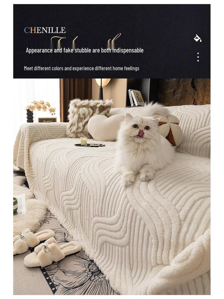 High-Quality American Style Anti-Cat Scratch Sofa Cover with Plush Sofa Cushion Protection