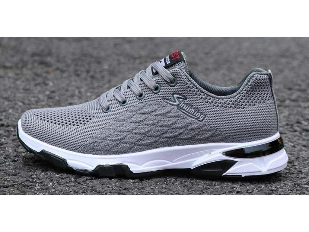 Men's Black Breathable Casual Running Shoes with Soft Mesh Soles