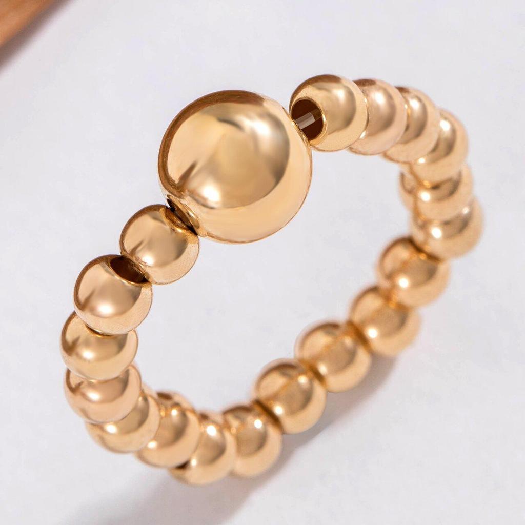 French Style Niche Versatile Bead Index Finger Ring Women's Jewelry Simple Design Imitation Pearl Single Ring Women