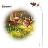Decorative Metal Stakes for Yard Wrought Iron Hummingbird Flower Garden Stake, Art, Easy Install Decor Anti-Rust Sign Balcony Windowsill Outdoor
