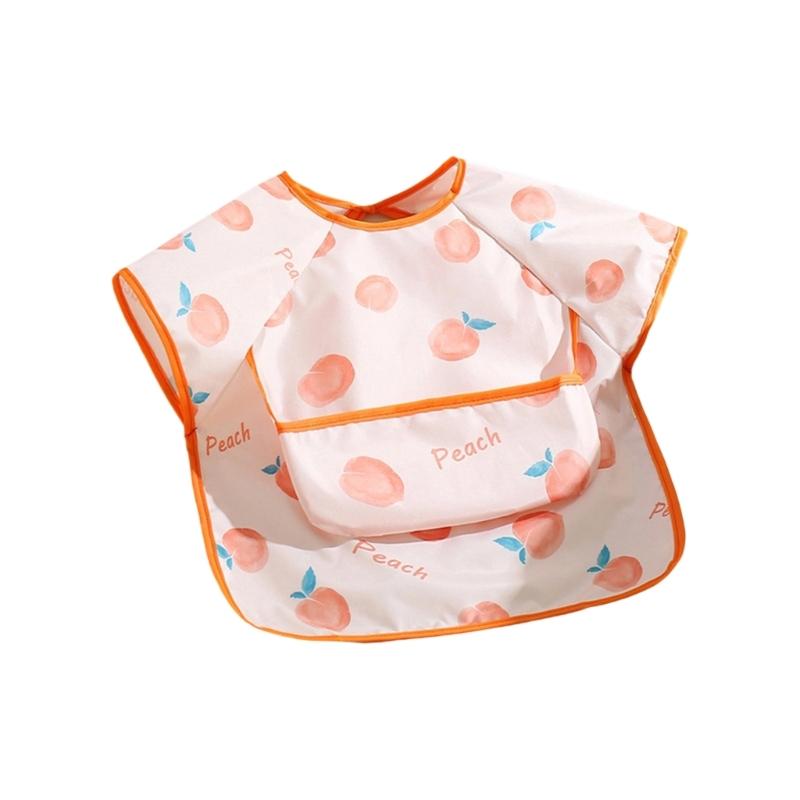 Adjustable Sleeveless Bib for Infants Baby Gentle On Skin Water Proofing Fabric Foof Catcher Pocket Design for Nursing