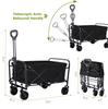 Heavy Duty Wagon Carts Foldable, Portable Wagons for Groceries, Beach Cart with All-Terrain Wheels  Drink Holders, Utility Wagon