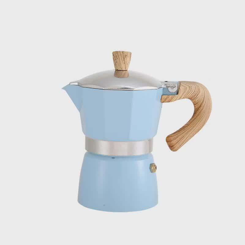 Jiashi Portable Wood Grain Handle Moka Pot