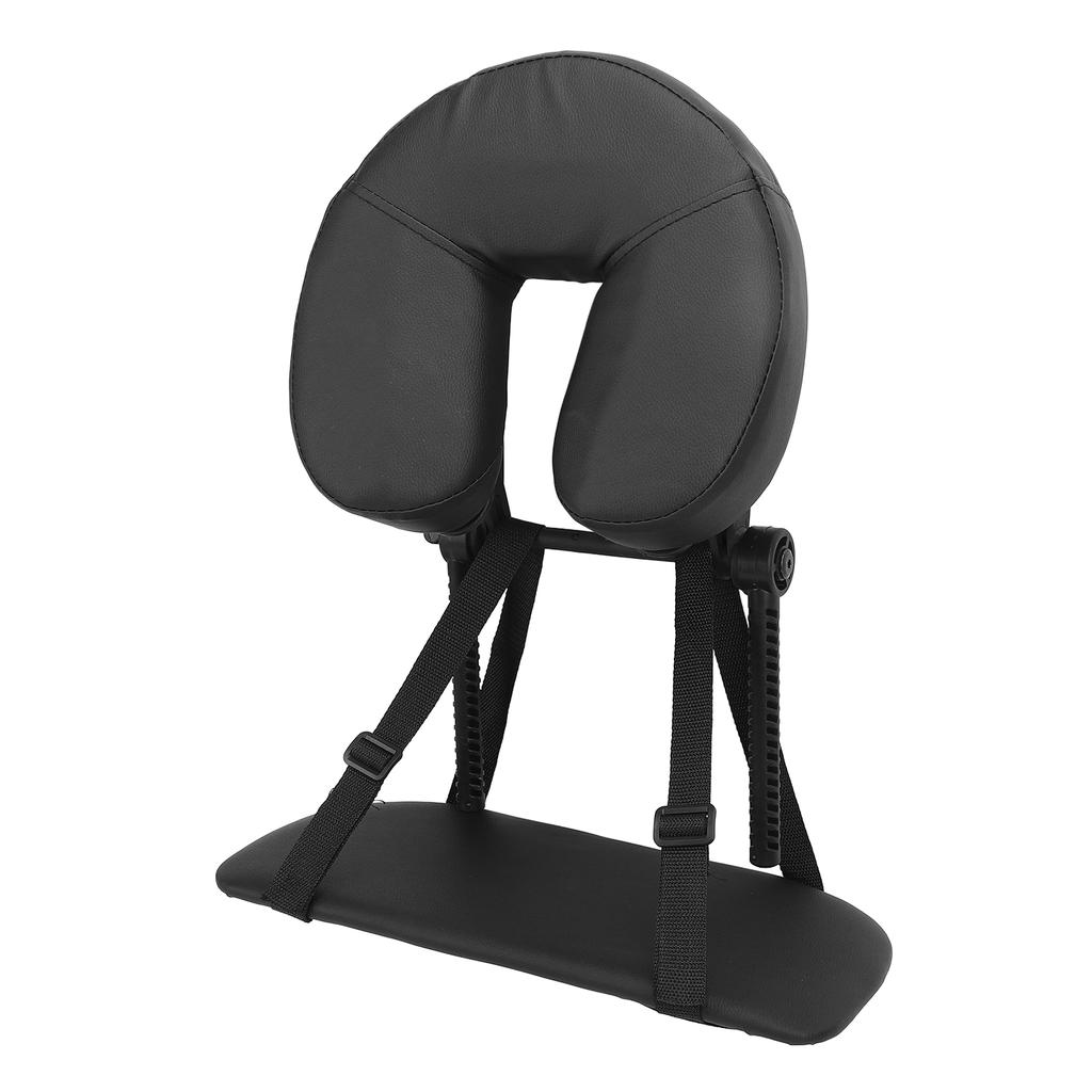 Beauty Bed Headrest Cradle U Shape Adjustable Folding Massage Table Face Cradle Pillow for Beauty Salon Black