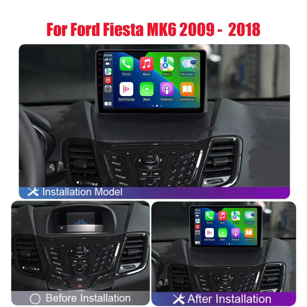 Android13 Carplay Auto For Ford Fiesta Mk 6 2009 2010 2011 2012 2013 2014 -2018 Multimedia Car Radio Player WIFi+4G DSP GPS 2DIN
