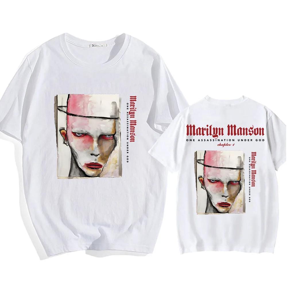 

Marilyn Manson One Assassination Under God Глава 1 Футболка 2025 Европейский Тур Принт Мужская Женская Футболка Хлопок Футболка с Коротким Рукавом 3XL
