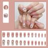 2025 Newest 24Pcs/Set Nail Art French Fake Nails Set With Glue Abs Plastic - Simple Short Nail Stickers