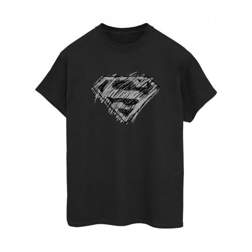 DC Comics Womens/Ladies Superman Logo Sketch Cotton Boyfriend T-Shirt
