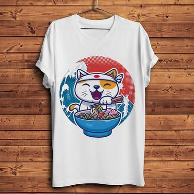 Cute Unisexeki Neko Lucky Cat Love RaUnisexFunny Anime Tshirt UnisexWhite Casual Short Sleeve TShirtHipster Streetwear Unisex Tee
