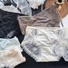 Damen Sommer Mode Neu Satin Jacquard Sexy Spitze Netz Slips