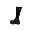 Versatile British Style Thick Soled Long Boots for Women  New Autumn Height Increasing and Slimming Knight Boots