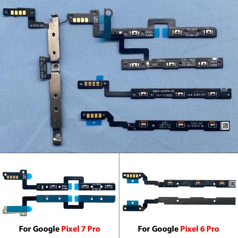 Power Switch On/Off Button Volume Control Key Button Flex Cable For Google Pixel 5 5A 6 6A 7 7A 8 9 Pro XL