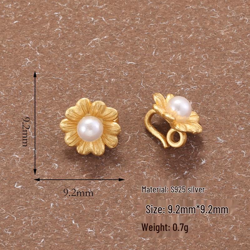 Gold Plated S925 Silver Butterfly Pearl Zircon Clasp DIY Bracelet Connector P24