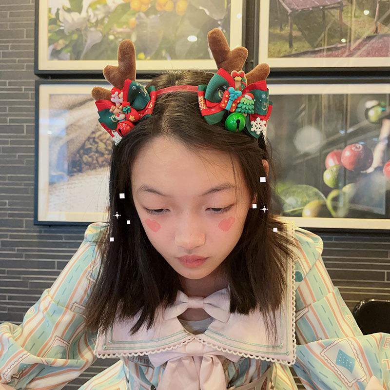 Festive Gingerbread Man & Antler Headband for Women and Children - Christmas Gift Box Decoration