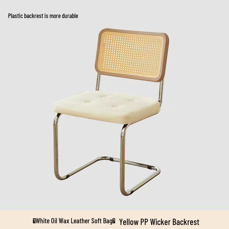 Nordic Soft Upholstered Rattan Dining Chair: Designer Vintage Style for Home, Cafe, or Hotel