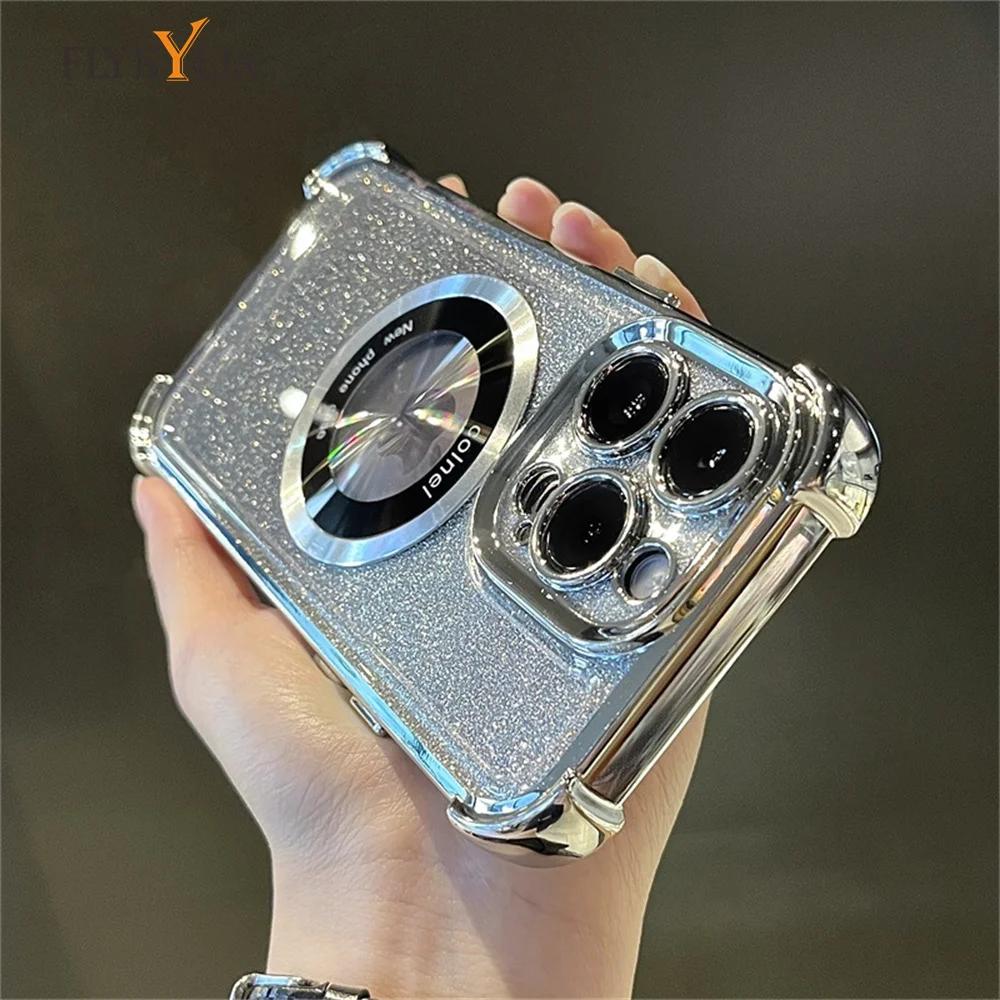 Luxury Plating Flash Glitter For Magsafe Magnetic Phone Case For Huawei Nova 13 Pro 12 11 10 9 8 7 Pro SE Bumper Protector Cover