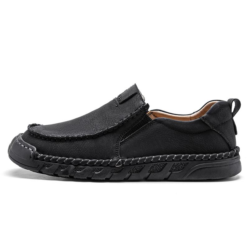 

38-46 Большие размеры Мужские повседневные кожаные туфли из спилковой кожи Мужские лоферы Удобная обувь для вождения Мокасины Мужские туфли-лодочки 38 чёрный