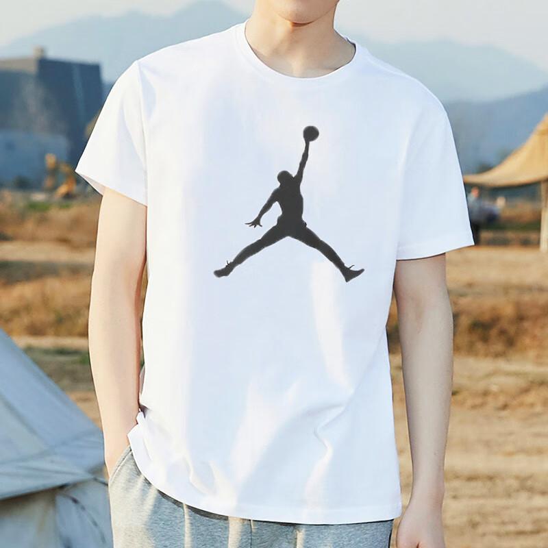 Jordan Ss22 Logo Print Crew Neck T-Shirt Men Tops White CJ0922-100