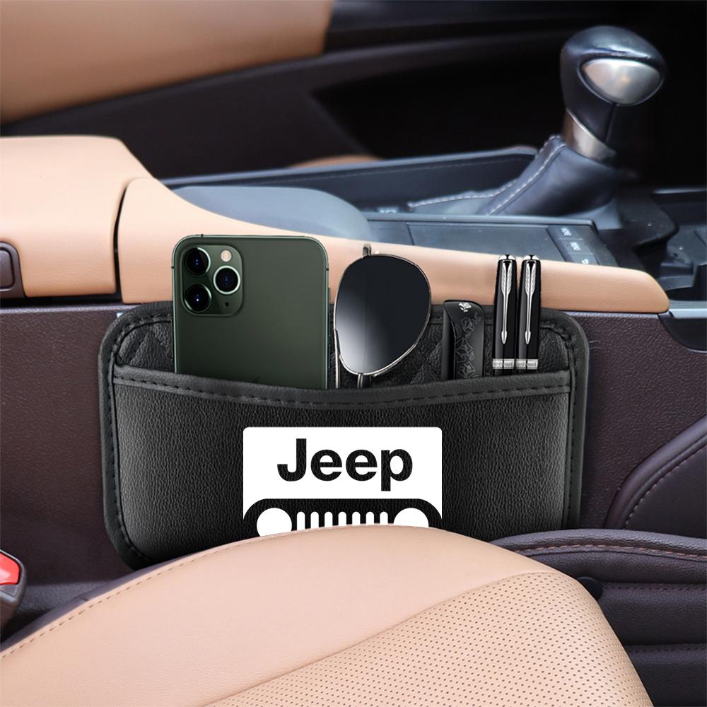 Car Seat Back Hanging Sticky Storage Bag Auto Interior Accessories For Jeep Wrangler Renegade Compass Gladiator Cherokee Libert AKM1