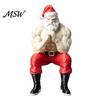 Fun Fitness Themed Gifts Strong Muscles Santa Claus Ornament, Muscle Lines And Beard Decor, 3D Printed Funny Holiday Decor Christmas Decoration,