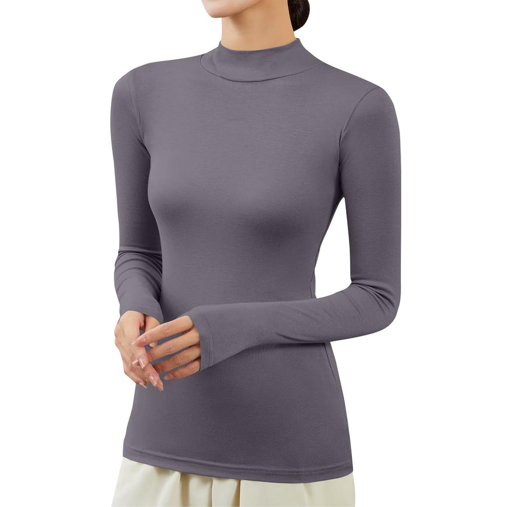 Women's Fashion Winter Solid Colour Long Sleeve Fleece Thickened Top