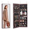 Mirror Jewelry Cabinet, 42.52-Inch Tall Lockable Jewelry Cabinet Armoire with Full-Length Mirror