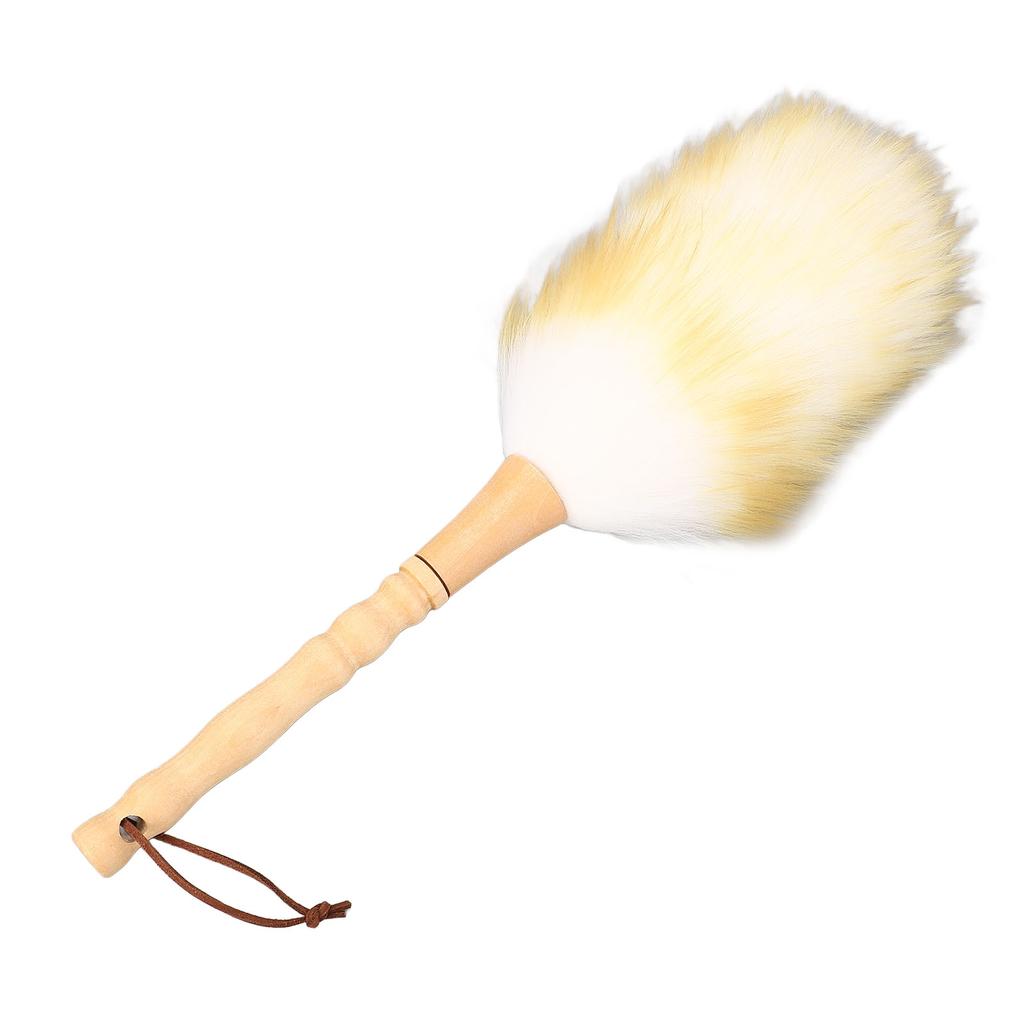 Reinigungsbürste Staubwedel Multifunktional Holzgriff Lammwolle Staubwedel für Jalousien Tisch Klavier Lang