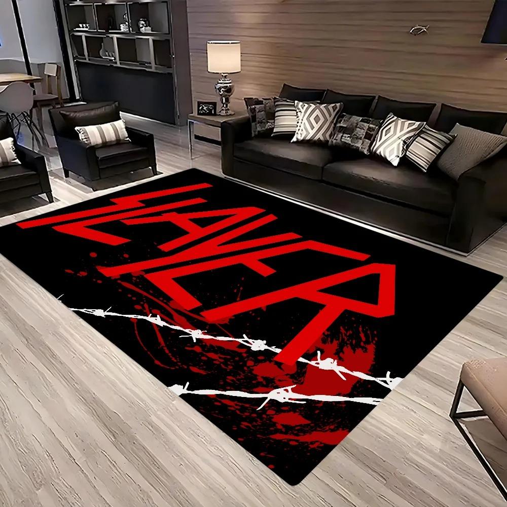S-Slayer Heavy Metal Band Hallway Carpet Non-Slip Laundry Room Mat Laundry Decor Balcony Child Living Room Bedside Area Rugs