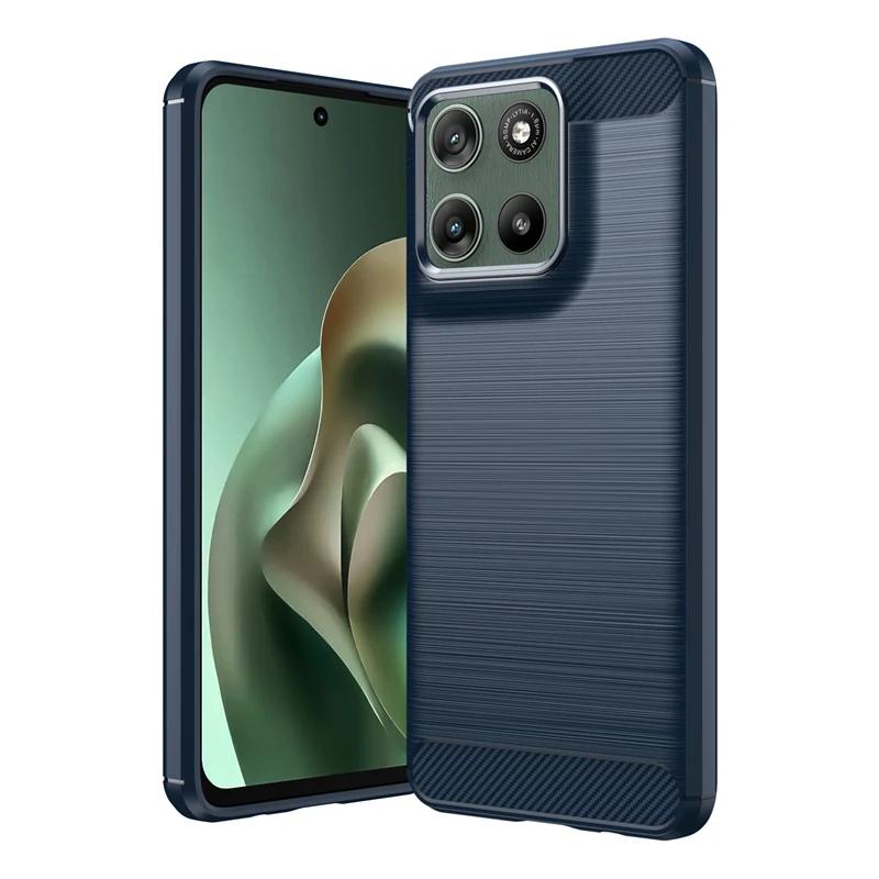 Pour Coque Motorola Moto G77 Power Coque Pour Moto G77 Power Anti-choc Silicone Fibre de Carbone Arrière Coque Pour Moto G77 Power Coque bleu