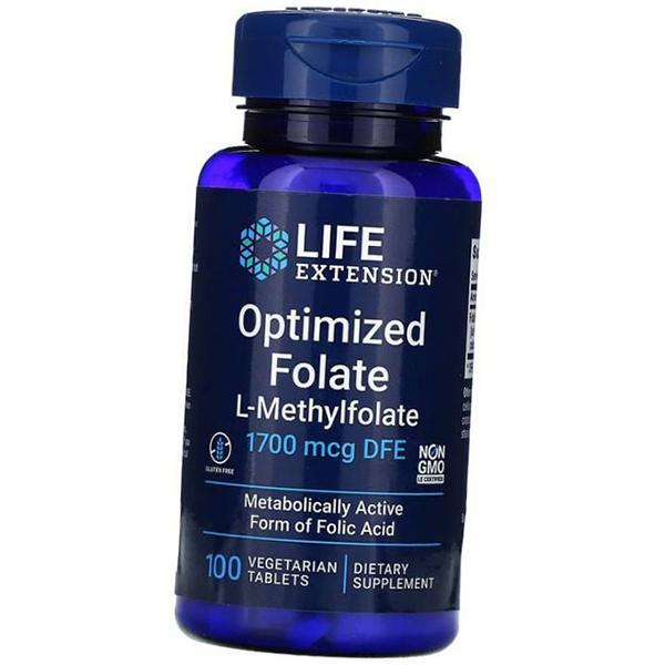 

Оптимізований фолат, Optimized Folate 1700, Life Extension 100вегтаб (36346038) 100vtab