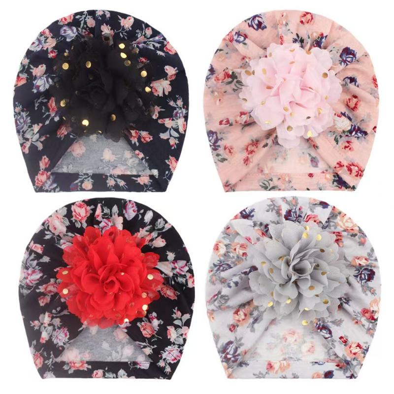 Lovely Flower Baby Girls Hat For Newborn Soft Cotton Baby Boys Girls Hat Turban Head Wraps Infant Toddler Cap Beanies