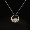 Sailing Wave Mountain Fine Jewelry Platinum Plated Pure S925 Sterling Silver Moissanite Diamond Pendant Necklace Women Couple