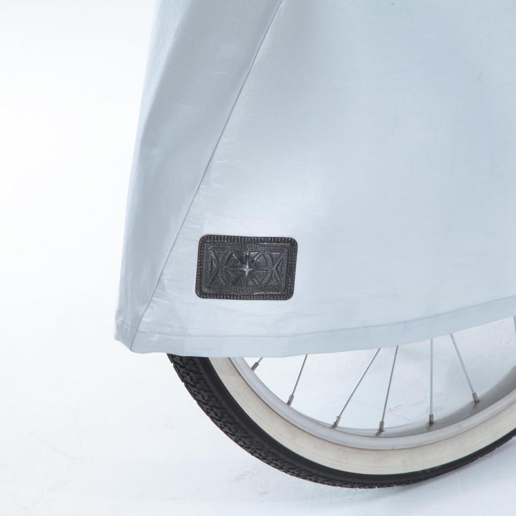 Bicycle Cycle Cover Compatible with L Size Keia+ (Zippered, Electric-Assist Bicycles) KW-388AS/BK Black/Silver