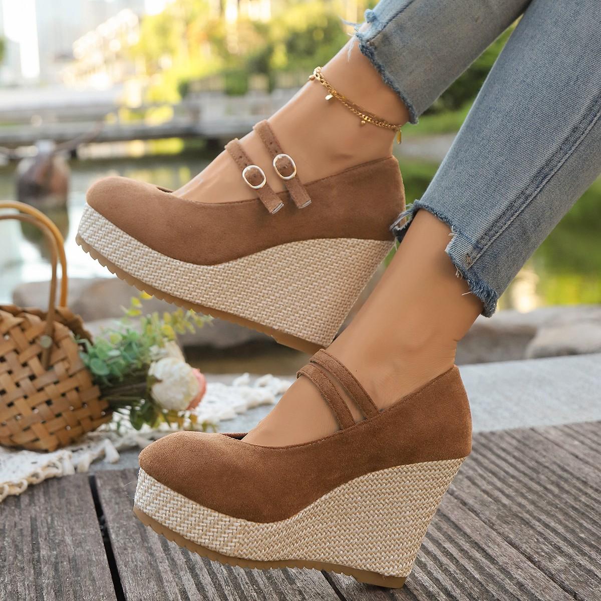 

Женские туфли-лодочки 2024 года, новинка, горячая распродажа, женская обувь, модные туфли на платформе с принтом, танкетки, женские трендовые элегантные туфли на каблуках для женщин, Zapatos De Mujer 35 коричневый