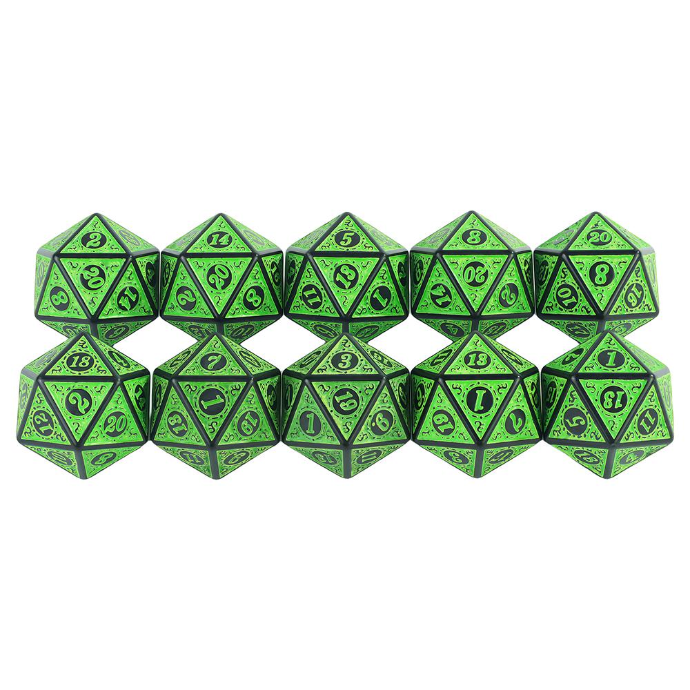 

DND D20 кубики 10 шт. многогранные кубики для настольных игр зелёный