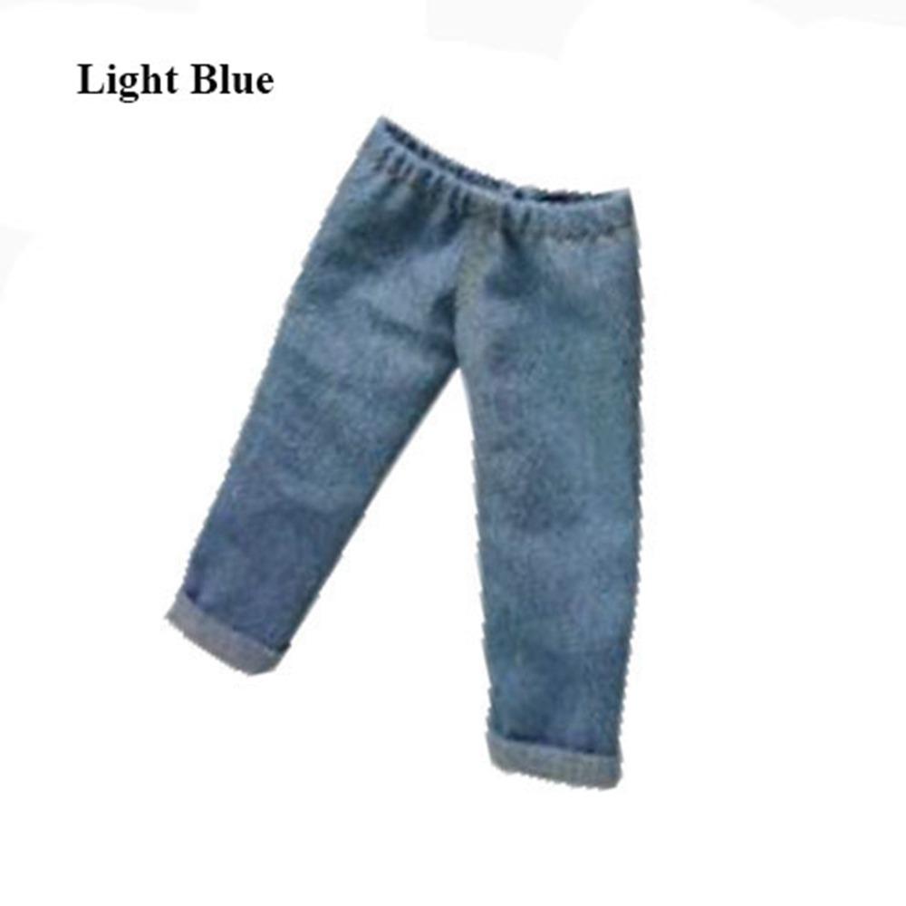 Handmake Jeans Pants Casual Wear Cute Trousers Flip Up Denim Pants for Blythe ob24 Dolls