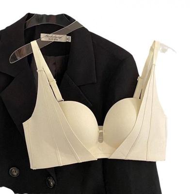 Minimalist Japanese Seamless Push-Up Bra for Small Busts - Wirefree, Side Support, Anti-Sagging, Pure Sexy Design