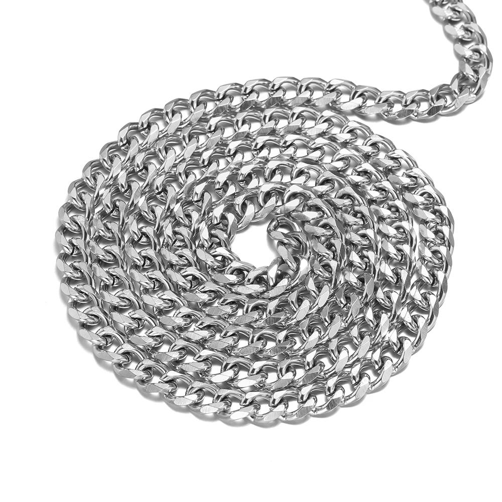 1 Meter Stainless Steel 3mm 6mm No Fade Flat Cuban Figaro Chains Necklaces Findings Bracelets Supplies Jewelry Making Supplies